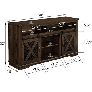 Farm Industrial Entertainment Center with Storage