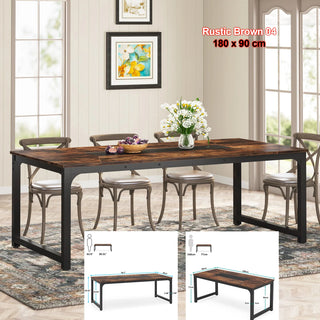 Tribesigns Industrial Dining Table – Rectangular Kitchen Table for 6–8 People