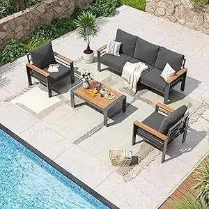 Aluminum Patio Furniture Set – 7-Seat Oversized Outdoor Sectional