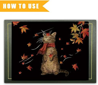 Autumn Cat Maple Leaf Placemats set of 4