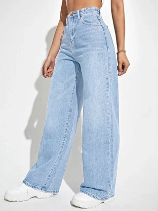 LEEYOVEE American Loose Denim Wide-Leg Pants