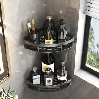 Bathroom Storage Rack No Drill Shelves Wall Mount Corner Shelf