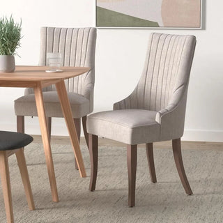 Linen Dining Chairs Set of 4/6 – Channel Tufted Upholstered Accent Chairs