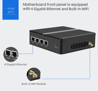 BEBEPC Fanless Mini PC with Intel Celeron J1900 – Ultra-Reliable Firewall, Router, VPN, and Game Server Appliance