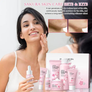 6pcs Sakura Skin Care and Facial Cleanser