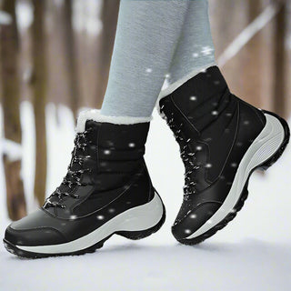 Women’s Winter Snow Boots - Warm Plush Lined Mid-Calf Platform Boots