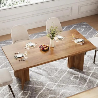 63-inch Dining for 4-6, Farmhouse Table with Large Tabletop