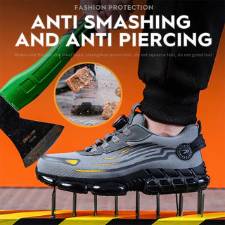 MJYTHF Rotating Self tightening Button Safety Shoes