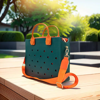 Compact EVA Shoulder Bag – Waterproof Tote & Handbag with Charm Holes