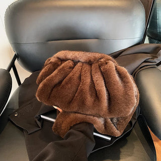 Wrinkled Cloud Shoulder Bag - Luxe Winter Fluff Meets Everyday Function