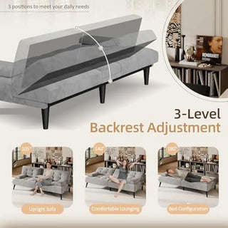 Futon Sofa Bed – 3-in-1 Foldable Couch & Reclining Sleeper