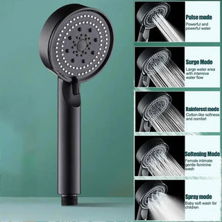 5 Modes Adjustable Rain Bath Shower Head