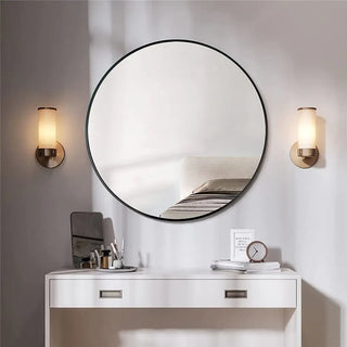 LUVODI Modern Round Metal Framed Mirror