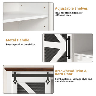 Modern Farmhouse TV Stand for TVs up to 60" - Entertainment Center with 1 Drawer & 2 Storage Cabinets