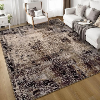 6x9 Brown Boho Abstract Area Rug