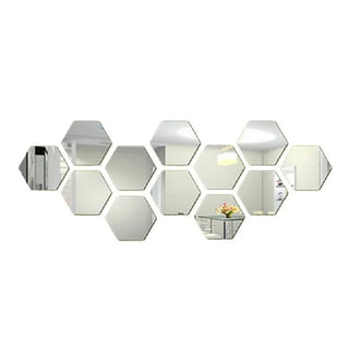 HexaGleam 3D Mirror Wall Stickers