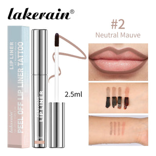 Peel-Off Lip Liner Stain, Waterproof Long-Lasting Matte Lip Tint with Tear-Off Film Finish for Smudge-Resistant Lip Contour