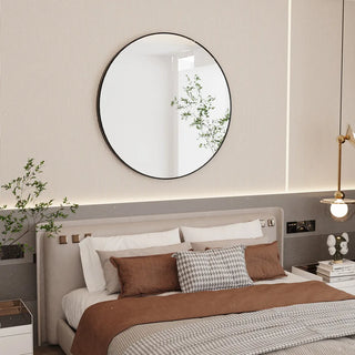 LUVODI Modern Round Metal Framed Mirror