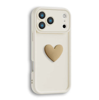 Luxury Cute 3D Love Heart Soft iPhone Case, Full Coverage Shockproof Matte Candy Phone Cover