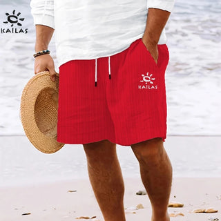 KAILAS Men’s Embroidered Logo Casual Shorts – Summer-Ready Style for Beach, Travel, and Everyday Comfort