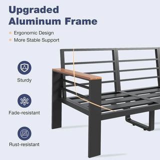 Aluminum Patio Furniture Set – 7-Seat Oversized Outdoor Sectional