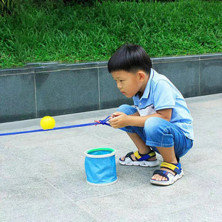 Teamwork Game Pull Rope Track – Collaborative Ball Catch & Dribble Challenge for Team Building, Parent-Child Interaction, and Outdoor Play