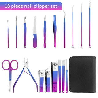 Prism 18-Piece Gradient Stainless Steel Mani & Pedi Kit