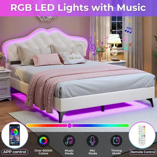 LuminaHeart Princess LED Platform Bed