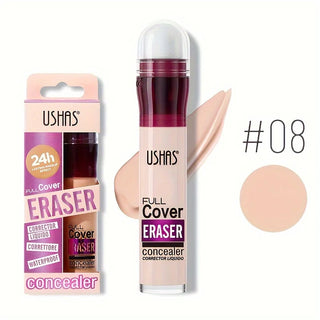 USHAS Sponge Head Concealer, Long-Lasting Cream Concealer for Dark Circles, Freckles, Acne Marks, Pigmentation, Blemishes, and Whole-Face Coverage