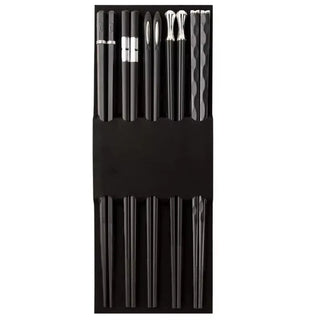 Luxury Chopsticks Gift Set – Nordic-Style Alloy and Pakkawood Non-Slip Heat-Resistant Reusable Chopsticks