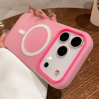 Luxury 2-in-1 Magnetic Shockproof iPhone Case, Soft TPU Silicone MagSafe-Compatible Wireless Charging Cover for iPhone 17 16 15 14 13 12 11 Series