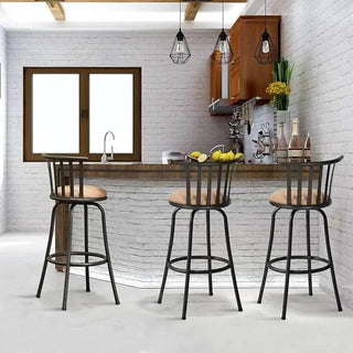 3-Piece Brown Swivel Bar Stool Set – 29"