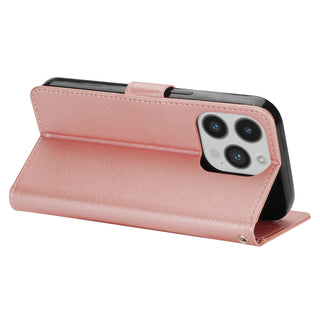 Anti-Theft Leather Wallet Case with Lanyard for iPhone