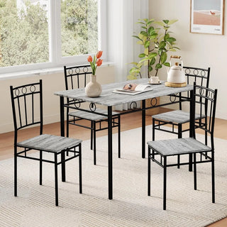 Kitchen Dining Table Set for 4 – 5-Piece Rectangular Dining Room Set with 4 Chairs