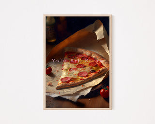 Vintage Ice Cream, Pizza, Lemon, Banana, and Italian Wine Canvas Prints