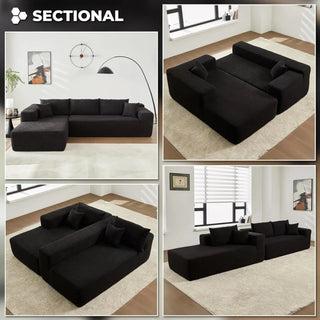 Modern Minimalist 104" L-Shape Couch with Chaise