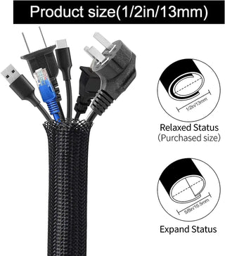 Cord Protector Wire Loom Tubing – Split Cable Sleeve for Power, Audio, USB, and Home Setup