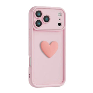 Luxury Cute 3D Love Heart Soft iPhone Case, Full Coverage Shockproof Matte Candy Phone Cover