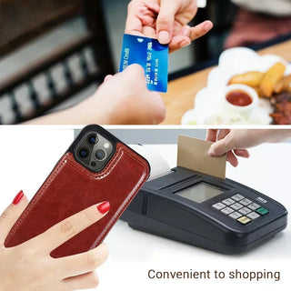 PU Leather Wallet iPhone Case with Card Slots, Magnetic Flip Cover, Stand Holder, Shockproof TPU Shell for iPhone 16E 16 15 14 13 12 11 SE XR X 8 7 Series