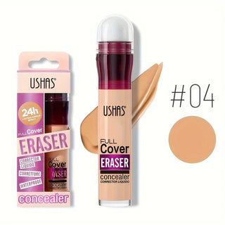 USHAS Sponge Head Concealer, Long-Lasting Cream Concealer for Dark Circles, Freckles, Acne Marks, Pigmentation, Blemishes, and Whole-Face Coverage