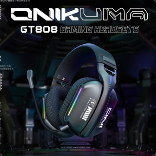 ONIKUMA GT808 Wireless Gaming Headset RGB Bluetooth 5.3 / 2.4G / 3.5mm with Mic