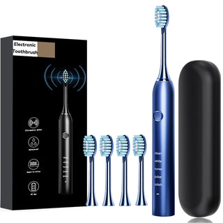 DLSOTE Sonic Electric Adult Toothbrush Rechargeable With 4 Replacement Brush Heads