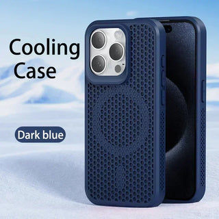 Honeycomb Cooling Magnetic iPhone Case – Breathable Heat-Dissipation Hard Cover for MagSafe
