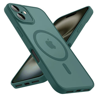Luxury Frosted Magnetic iPhone Case, Matte Transparent MagSafe-Compatible TPU Cover with Full Camera Protection, Anti-Slip Grip, and Soft-Touch Bumper for iPhone 17 Air 16 15 14 13 12 11 Series