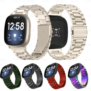 Premium Stainless Steel Watch Band for Fitbit Versa 2 – Adjustable Metal Strap