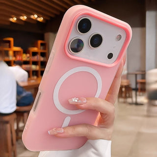 Luxury 2-in-1 Magnetic Shockproof iPhone Case, Soft TPU Silicone MagSafe-Compatible Wireless Charging Cover for iPhone 17 16 15 14 13 12 11 Series