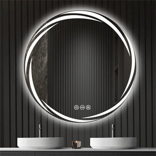 LUVODI Luxe Circle LED Anti-Fog Bathroom Mirror