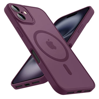 Luxury Frosted Magnetic iPhone Case, Matte Transparent MagSafe-Compatible TPU Cover with Full Camera Protection, Anti-Slip Grip, and Soft-Touch Bumper for iPhone 17 Air 16 15 14 13 12 11 Series