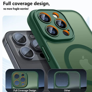 Luxury Frosted Magnetic iPhone Case, Matte Transparent MagSafe-Compatible TPU Cover with Full Camera Protection, Anti-Slip Grip, and Soft-Touch Bumper for iPhone 17 Air 16 15 14 13 12 11 Series