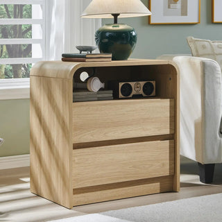 Aitjunz Modern Morocco Nightstand with Charging Station